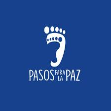 Logotipo de Pasos para la Paz con huella blanca sobre fondo azul oscuro, símbolo del colegio